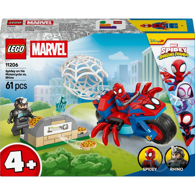 Конструктор LEGO Super Heroes Marvel Павук на мотоциклі проти Носорога 11206