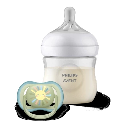 Набір для годування новонароджених Philips AVENT Natural Природний Потік пляшечка 125 мл + пустушка Ultra Air 0-6 міс (SCD837/10)