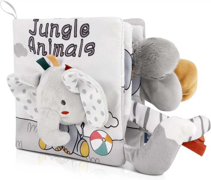 Тактильна м'яка книжка-шуршалка для малюків "Jungle Animals" (GC1002)